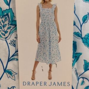 Draper James Blue and White Floral Maxi Dress